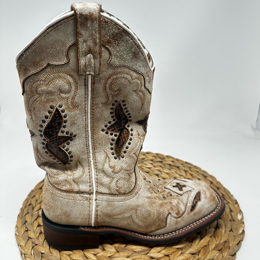 Laredo Western Boots Spellbound Leather Off White Size 6.5 Women's